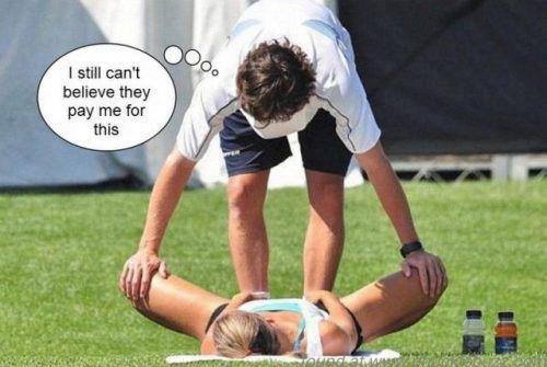 Physio and hot chick in park