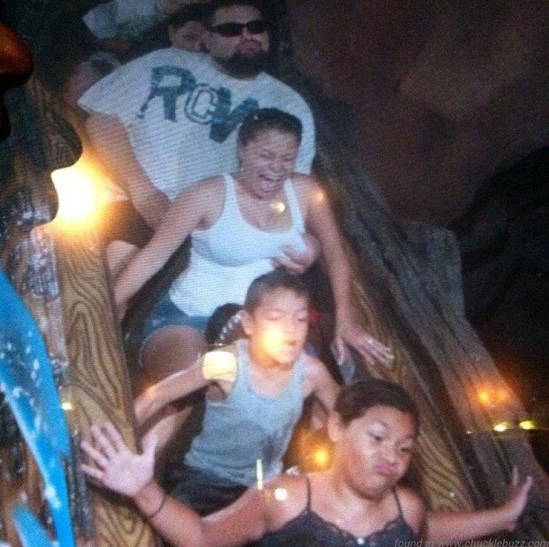 Cheeky grope on the log flume